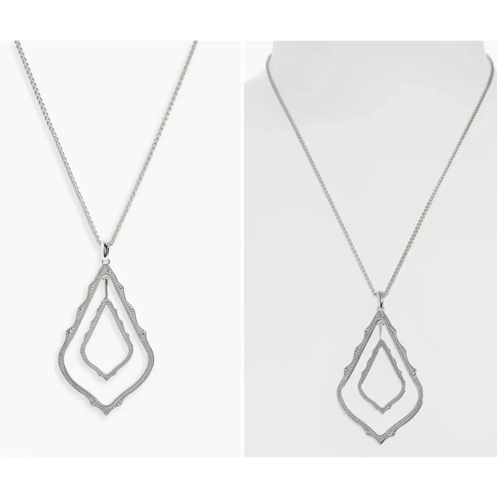 NWOT Kendra Scott Simon Pendant Necklace Silver_7